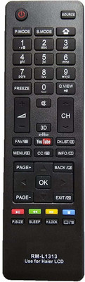 SHIELDGUARD Remote Control with YouTube function Compatible for LED TV Haier Remote Controller(Black)