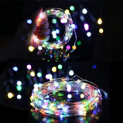 mogal 20 LEDs 2.03 m Multicolor Steady Bulb Rice Lights(Pack of 3)