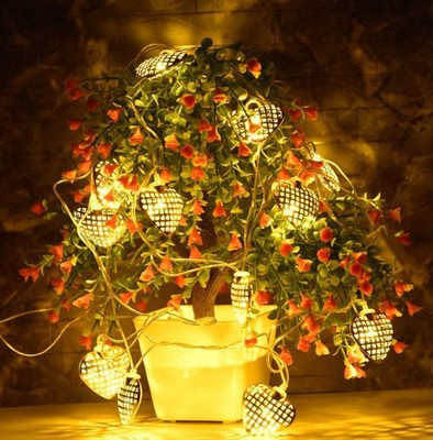 NIVISPLUS 14 LEDs 3.66 m Gold Steady Heart Rice Lights(Pack of 1)