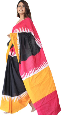 Pallo Latke Printed Daily Wear Pure Cotton Saree(Multicolor)