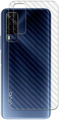 ARBAN Vivo Y53s 4G Back Carbon Fiber Skin Tempered Glass Guard Mobile Skin(Transparent)