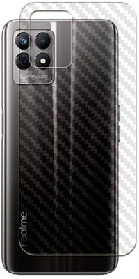 ARBAN Realme 8i Back Carbon Fiber Skin Tempered Glass Guard Mobile Skin(Transparent)
