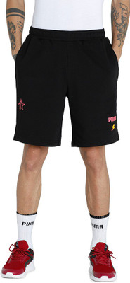 PUMA Printed Men Black Regular Shorts