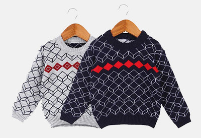 Fit N Fame Woven Round Neck Casual Baby Boys & Baby Girls Multicolor Sweater