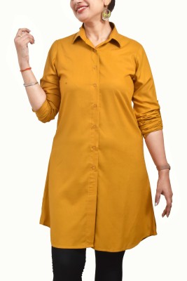 fashion in manal studio Casual Solid Women Yellow Top