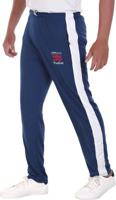 True Knitman Striped Men Blue Track Pants