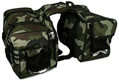 Pepstter Double-side Green, White Fabric Motorbike Saddlebag(60 L)