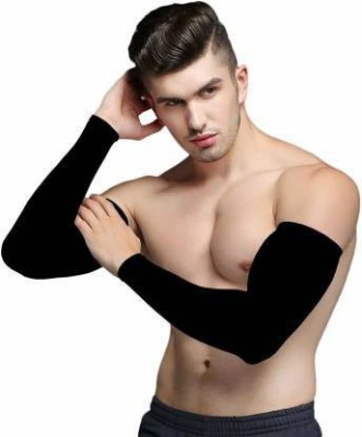 TopQore Cotton Arm Sleeve For Men & Women(Free, Black)