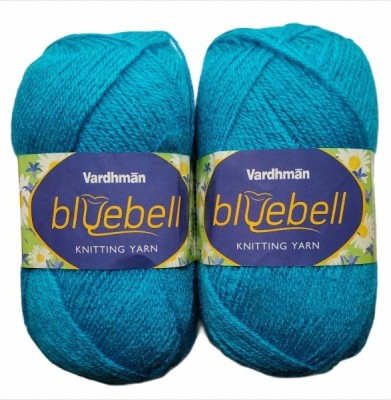 RCB Vardhman Bluebell 500 GM (1 Ball, 100 GM Each) Wool Ball Hand Knitting Wool/Art Craft Soft Fingering Crochet Hook Yarn, Needle Acrylic Knitting Yarn Thread Dyed Shade No-45