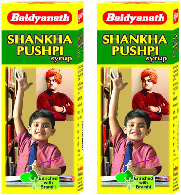Baidyanath Shankhapushpi Syrup I Concentration Supplement 100 ml(Pack of 2, 100 ml)