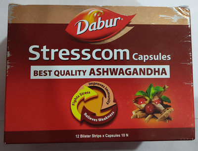 Dabur Stresscom capsules 12 strips ( each of 10 capsules )(120 Capsules)