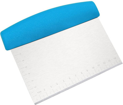 Dhruv Mart Stainless Steel Dough Cutter Scraper with Handle, Multipurpose Large Metal Pastry Baking Chopper for Kitchen Pizza Bread Pastry Cutter Scraping Tool with Measuring Scale Pastry Cutter