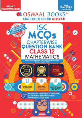Oswaal Isc MCQS Chapterwise Question Bank Class 12, Mathematics Book for Semester 1, Nov-Dec 2021 Exam with the Largest MCQ Question Pool(English, Paperback, unknown)