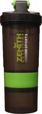 Zenith Nutrition Sports Protein Shaker Bottle | BPA Free | Leak-proof – 500ml 500 ml Shaker(Pack of 1, Green, Black, Plastic)