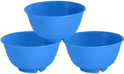 SAURA Plastic Serving Bowl Gourmet Serving and Mixing Bowl- 1000 ml Set of 3 - Blue(Pack of 3, Blue)