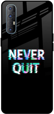 QRIOH Glass Back Cover for Oppo Reno3 Pro(Black, White, Grip Case, Silicon, Pack of: 1)