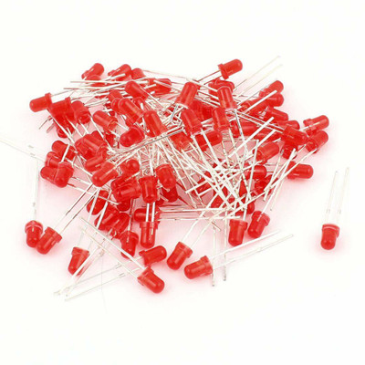 INVENTO 25 Pcs 5mm Round Diffused Red Color LED Light Bulb Lamp Light Emitting Diode DC 1.5V - 3V for DIY Projects Automotive Electronic Hobby Kit