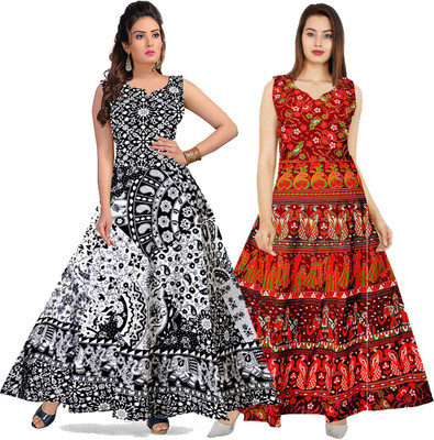 Shree Disha Flared/A-line Gown(Maroon, Black)