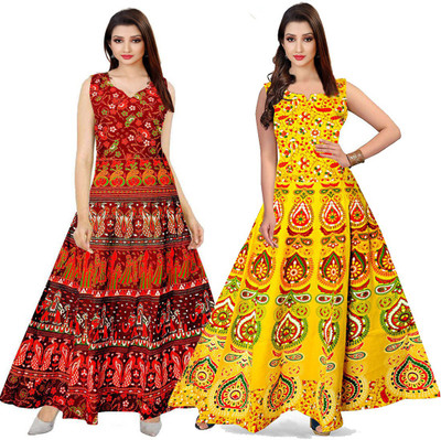 Shree Disha Flared/A-line Gown(Multicolor)