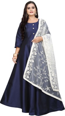 RamKrupa Creation Anarkali Gown(Blue)