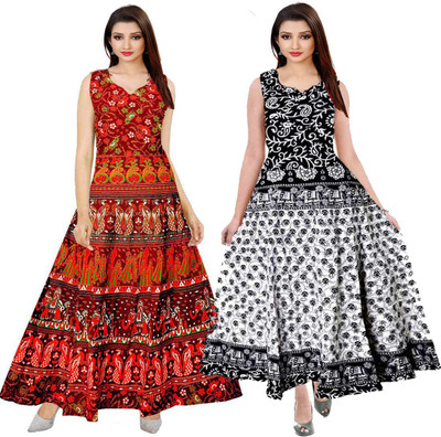 Kuber taxtile Anarkali Gown(Maroon, Black)