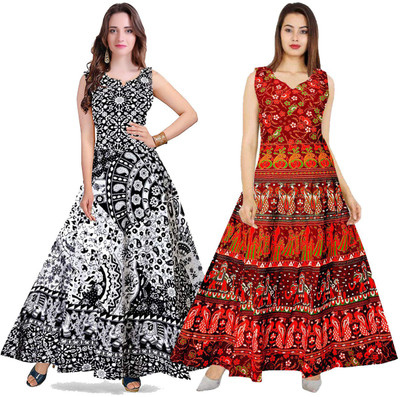 Shree Disha Flared/A-line Gown(Multicolor)