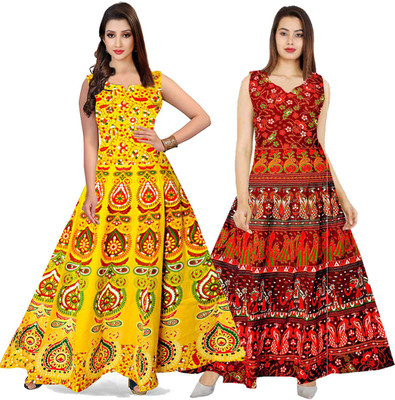 Kuber taxtile Anarkali Gown(Multicolor)