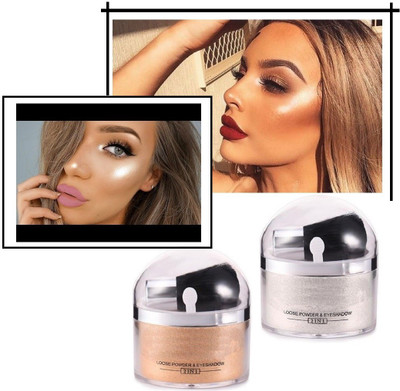 tanvi27 NEW ILLUMINATOR SHIMMERY SHINY GLOW FACE MAKEUP POWDERY SILVERY HIGHLIGHTER FOR ALL TYPE SKIN TONE SILVER & GOLD COMBO Highlighter(SILVER & GOLD)