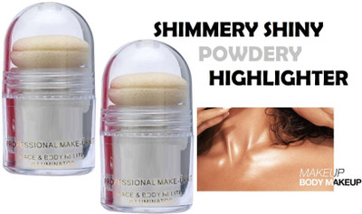 tanvi27 Illuminator Face Glow Highlight Brighten Shimmer Make For Professional Look Copper Silver Combo Highlighter(Silver)