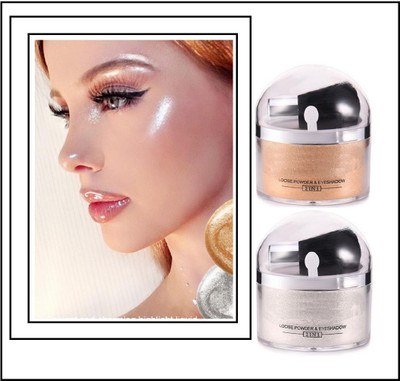 tanvi27 NEW ILLUMINATOR SHIMMERY SHINY GLOW FACE MAKEUP POWDERY SILVERY HIGHLIGHTER FOR ALL TYPE SKIN TONE SILVER & GOLD Highlighter(SILVER & GOLD)