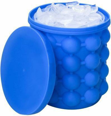 CartCreations 1 L Plastic, Silicone 1 L Plastic, Silicone Ice Cube Maker Genie Silicone ML-0739 Ice Bucket Ice Bucket(Blue)