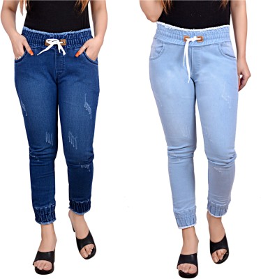 sky trendzs Jogger Fit Women Blue, Light Blue Jeans(Pack of 2)