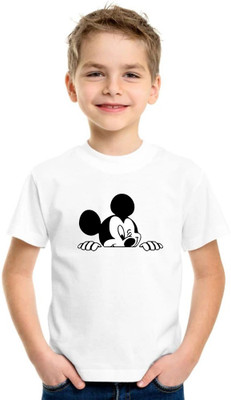 Shubham designer gallery Baby Boys & Baby Girls Cartoon Cotton Blend Regular T Shirt(White, Pack of 1)