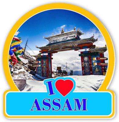 Regalocasila I Love Assam Acrylic Fridge Magnet Pack of 1(Multicolor)