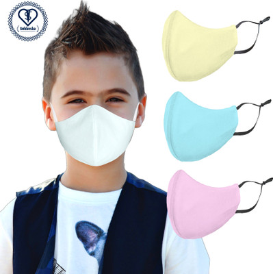 SUBHUSHA SUPER SAFETY 3 Layer Cotton kids mask combo pack Reusable Washable Breathable Skin Friendly Soft Cotton Fabric Face Mask with Adjustable Ear loops for Boys Girls Children Babies (Anti Pollution Mask , Anti Viral Mask , Anti Bacterial Mask ) (School Mask , Outdoor Mask , Kids Party Mask) (Ch