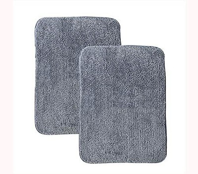 SASHAA WORLD Cotton Bathroom Mat(Light Blue, Large, Pack of 2)