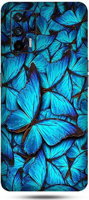 OggyBaba realme x7 max Mobile Skin(Sky Blue Butterfly Skin Matte Finish)