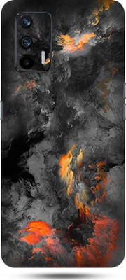 OggyBaba realme x7 max Mobile Skin(Black Clouds Skin Matte Finish)