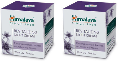 HIMALAYA revitalizing night cream white lily tomato restores moisture balance nourishes & repairs (50g*2)(100 g)