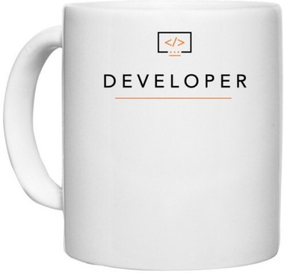 UDNAG White Ceramic Coffee / Tea 'Coder | Developer' Perfect for Gifting [330ml] Ceramic Coffee Mug(330 ml)