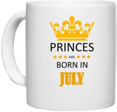 UDNAG White Ceramic Coffee / Tea 'Birthday | Princes are born in July' Perfect for Gifting [330ml] Ceramic Coffee Mug(330 ml)