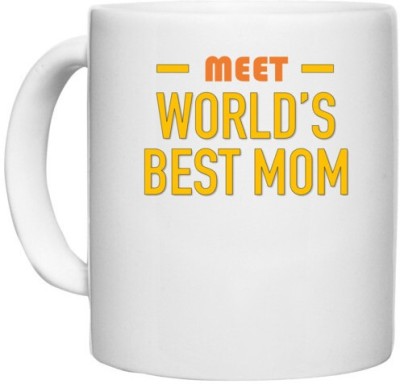 UDNAG White Ceramic Coffee / Tea 'Mother Daughter | Meet worlds best Mom' Perfect for Gifting [330ml] Ceramic Coffee Mug(330 ml)