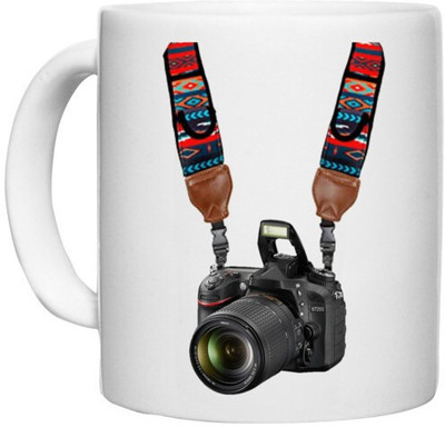 UDNAG White Ceramic Coffee / Tea 'Cameraman | DSLR Camera' Perfect for Gifting [330ml] Ceramic Coffee Mug(330 ml)