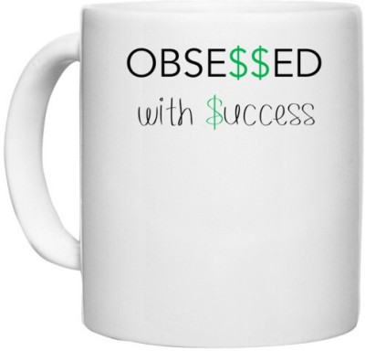 UDNAG White Ceramic Coffee / Tea 'Success | Obsessed with success' Perfect for Gifting [330ml] Ceramic Coffee Mug(330 ml)