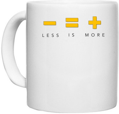 UDNAG White Ceramic Coffee / Tea 'Coder | Minus is equal to plus' Perfect for Gifting [330ml] Ceramic Coffee Mug(330 ml)