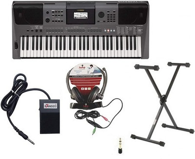 YAMAHA II500 PSR-I500 Keyboard with Adapter, Headphone, Sustain Pedal, Stand Combo Pack Digital Portable Keyboard(61 Keys)