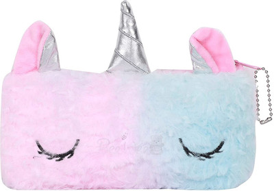 MOUSETRAPS Unicorn Canvas Art Canvas Pencil Box(Set of 1, Multicolor)