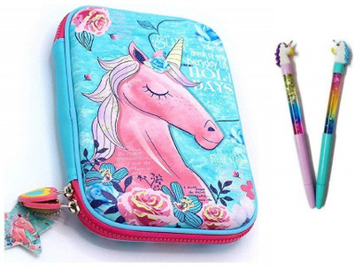 Mistazzo Unicorn Unicorn Art EVA Pencil Box(Set of 2, Blue)