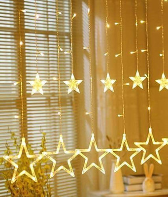 JAMBOREE 10 LEDs 3.99 m Yellow Flickering Star Rice Lights(Pack of 1)