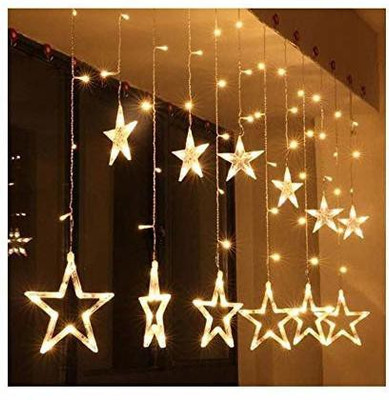 Party Pack 138 LEDs 2.44 m Yellow Flickering Star Rice Lights(Pack of 1)